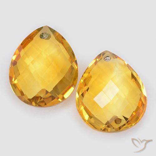 7.56ctw Natural Medium Golden Citrine, Pear Shape, VVS-VS