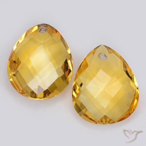 7.50ctw Natural Medium Golden Citrine, Pear Shape, VVS-VS