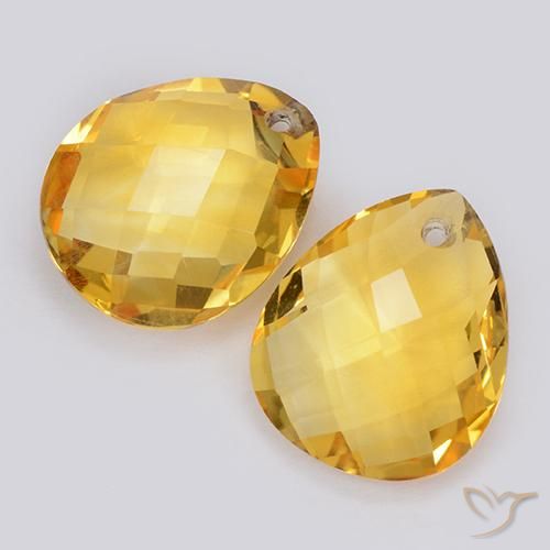Citrine Gemstones in 12 x 10 mm (calibrated) Size for Sale, Citrine Stones in Medium Golden Color