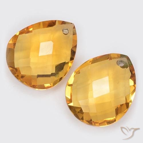 Citrine Gemstones in 12 x 10 mm (calibrated) Size for Sale, Citrine Stones in Golden Orange Color