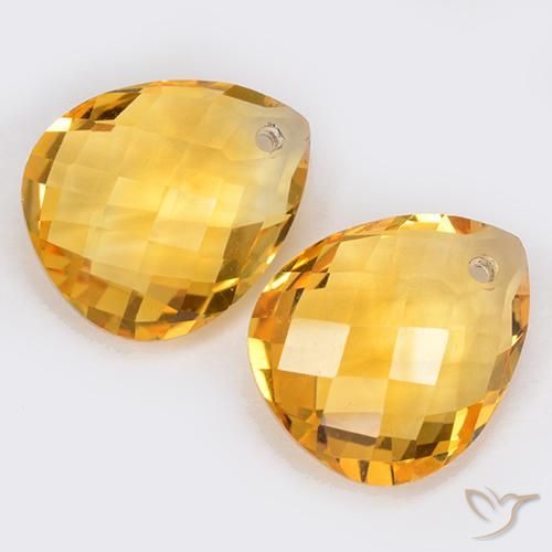 Citrine Gemstones in 12 x 10 mm (calibrated) Size for Sale, Citrine Stones in Dark Golden Color