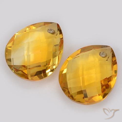 Citrine Gemstones in 12 x 10 mm (calibrated) Size for Sale, Citrine Stones in Dark Golden Color