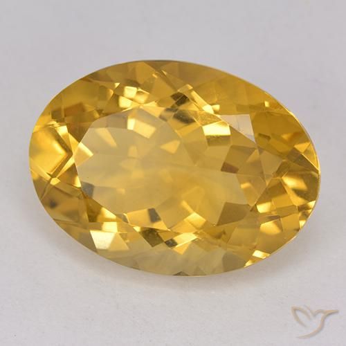 11.68 ct Golden Citrine Stone, Natural Citrine in Oval Facet Shape for Sale
