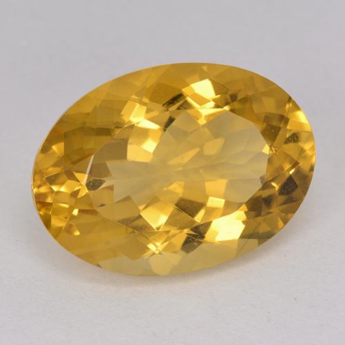 12.25 ct Golden Citrine Stone, Natural Citrine in Oval Facet Shape for Sale