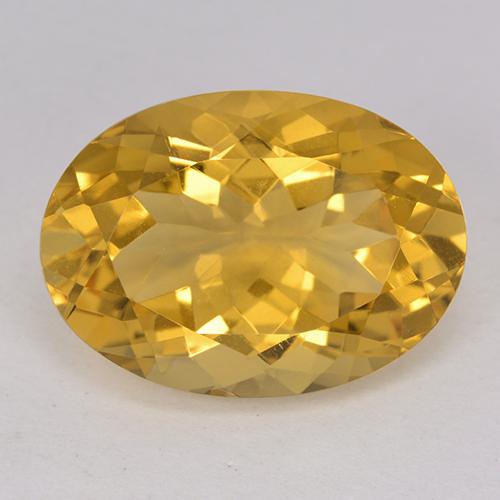 12.00 ct Golden Citrine Gemstone, Citrine Gem in Oval Facet Shape for Sale.