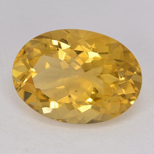 12.00 ct Golden Citrine Stone, Natural Citrine in Oval Facet Shape for Sale