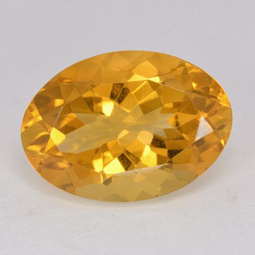 Dark Orange-Gold Citrine Gem - 11.5ct Oval Facet (ID: 512335)