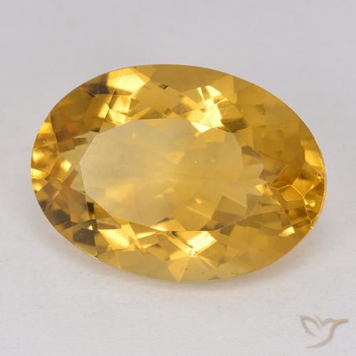 11.63 ct Golden Citrine Stone, Natural Citrine in Oval Facet Shape for Sale