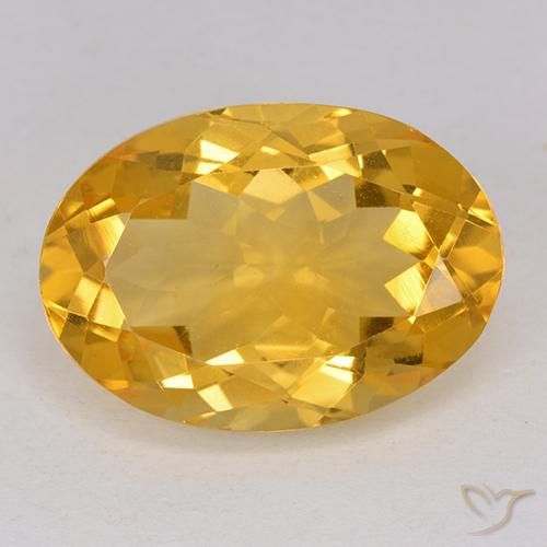 11.4 ct Yellow Citrine, 18.1 x 12.8 mm Oval Cut From Brazil, Photo A