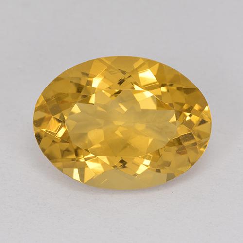 Золотисто-оранжевый Цитрин Камень - 8.3ct Фасетный Овал (ID: 512340)