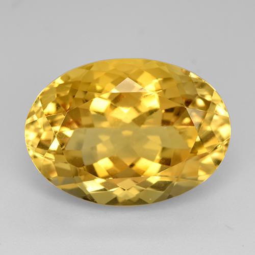 12.83 ct Yellow Citrine Gemstone, Citrine Gem in Oval Facet Shape for Sale.