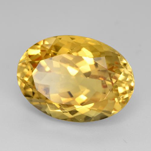 12.83 ct Yellow Citrine Stone, Natural Citrine in Oval Facet Shape for Sale