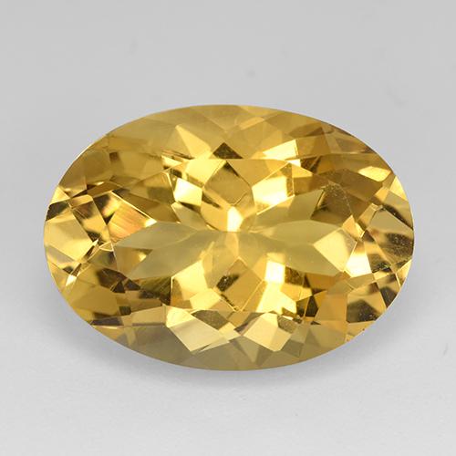 Medium Golden Citrine Gem - 11.5ct Oval Facet (ID: 512357)