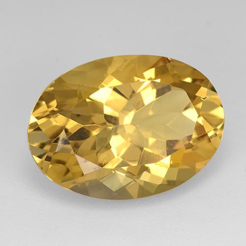 11.48 ct Golden Citrine Stone, Natural Citrine in Oval Facet Shape for Sale