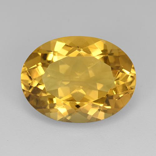 Medium Golden Citrine Gem - 8.9ct Oval Facet (ID: 512358)