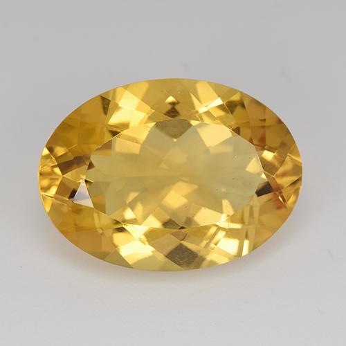 Medium Golden Цитрин Камень - 10.7ct Фасетный Овал (ID: 512359)