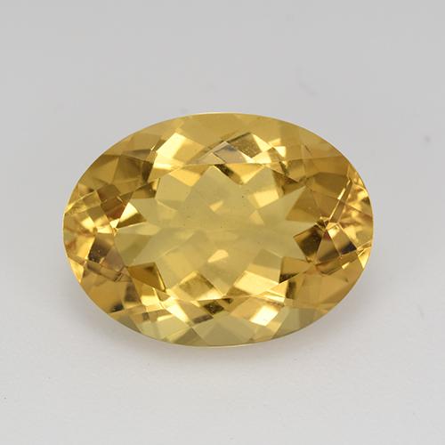 Medium Golden Цитрин Камень - 8.9ct Фасетный Овал (ID: 512360)