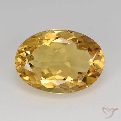 11.54ct Natural Medium Golden Citrine, Oval, VVS