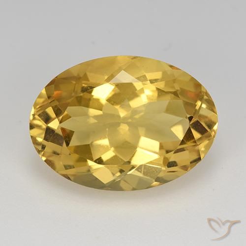 11.80ct Natural Medium Golden Citrine, Oval, VVS
