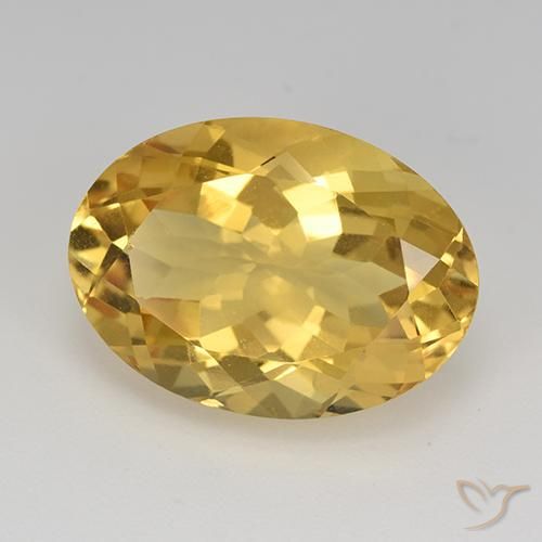11.80 ct Golden Citrine Stone, Natural Citrine in Oval Facet Shape for Sale