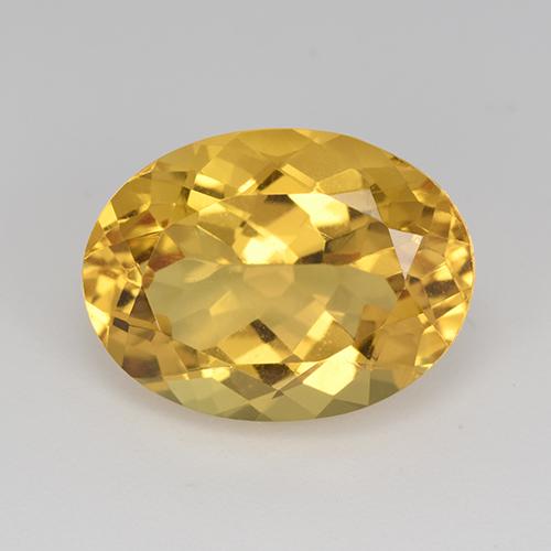 Medium Golden Цитрин Камень - 9.3ct Фасетный Овал (ID: 512365)