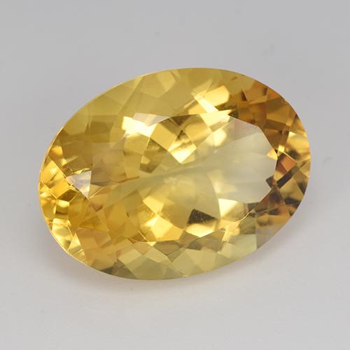 16.45 ct Golden Citrine Stone, Natural Citrine in Oval Facet Shape for Sale