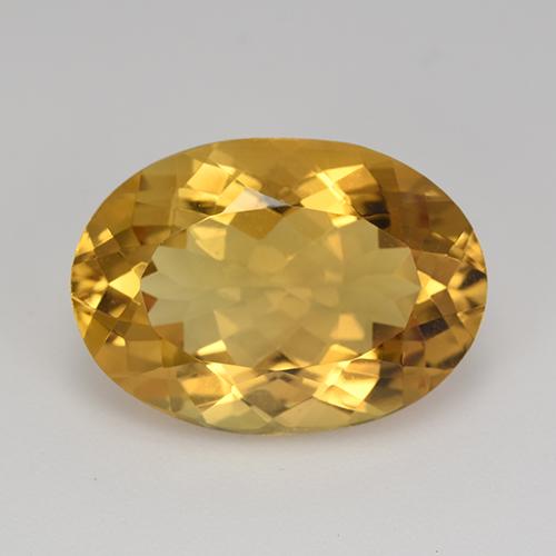Medium-Dark Golden Citrine Gem - 10.9ct Oval Facet (ID: 512369)