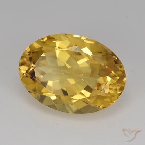 12.34 ct Golden Citrine Stone, Natural Citrine in Oval Facet Shape for Sale
