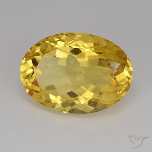 12.08 ct Golden Citrine Stone, Natural Citrine in Oval Facet Shape for Sale