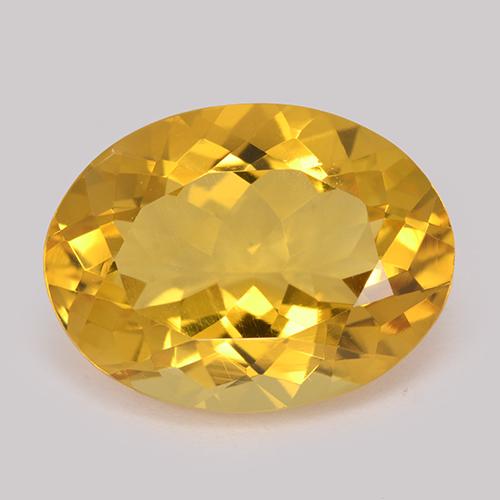 Medium-Light Orange-Gold Цитрин Камень - 8.1ct Фасетный Овал (ID: 512885)