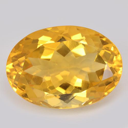 Medium Golden Цитрин Камень - 12.7ct Фасетный Овал (ID: 512888)