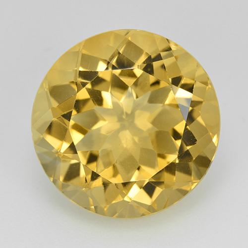 Medium Yellow Citrine Gem - 11.2ct Round Facet (ID: 513658)