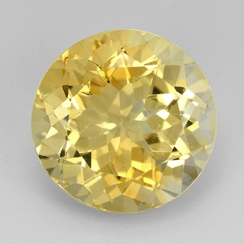 Amarillo claro medio Citrina Gema - 11.4ct Faceta Redonda (ID: 513661)
