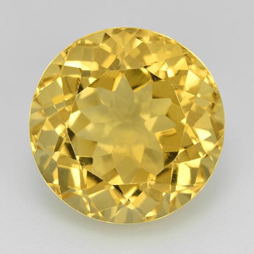 Light Yellow Citrine Gem - 12.2ct Round Facet (ID: 513663)