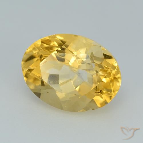 3.40 ct Golden Citrine Stone, Natural Citrine in Oval Facet Shape for Sale