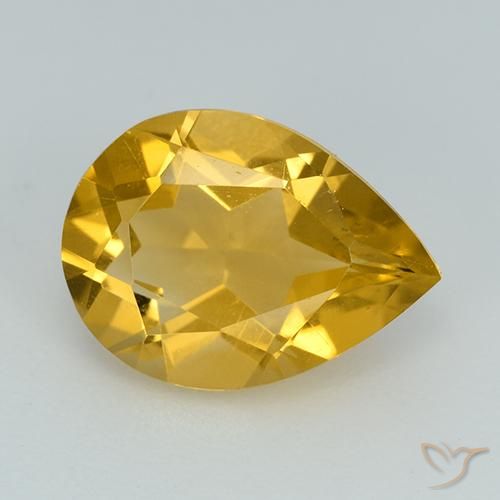 2.23ct Natural Golden Citrine, Pear Shape, VVS-VS
