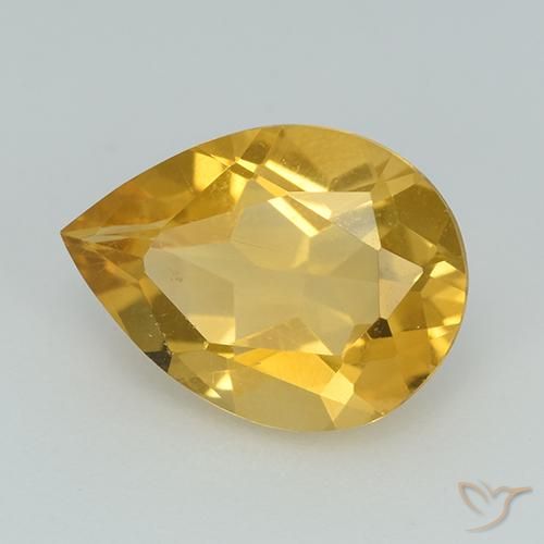 2.23 ct Golden Citrine Stone, Natural Citrine in Pear Facet Shape for Sale