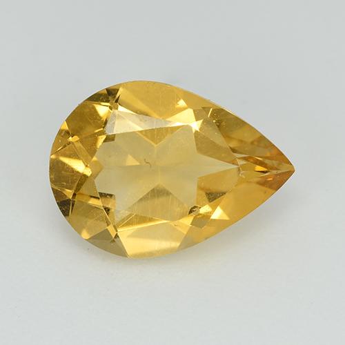 Medium Golden Цитрин Камень - 2.1ct Фасетная Груша (ID: 513678)