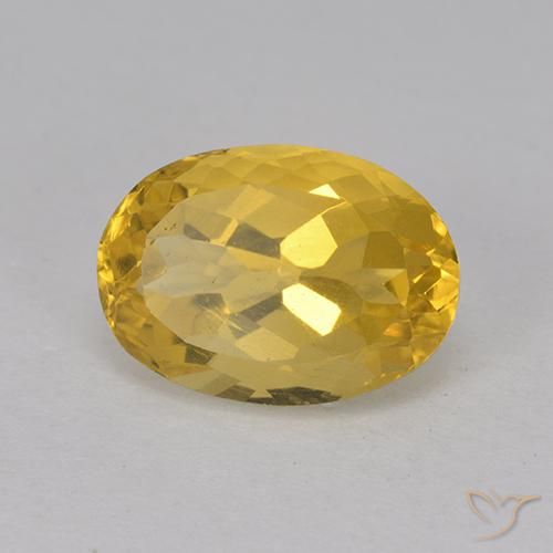3.20 ct Golden Citrine Stone, Natural Citrine in Oval Facet Shape for Sale