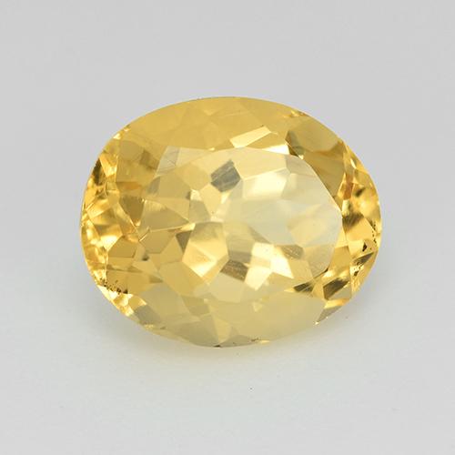 Medium Gold Citrin Edelstein - 3ct Oval facettiert (ID: 513990)