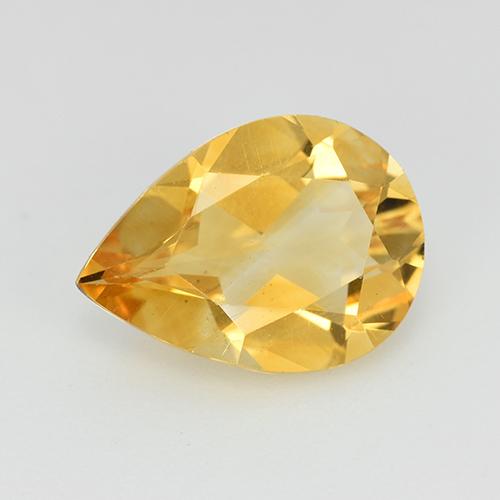 Dorado medio Citrina Gema - 2.1ct Corte en forma de pera (ID: 513992)