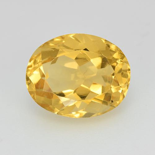 Золотисто-оранжевый Цитрин Камень - 3.4ct Фасетный Овал (ID: 513993)