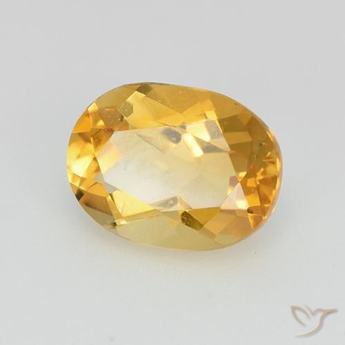 1.24 ct Golden Citrine Stone, Natural Citrine in Oval Facet Shape for Sale