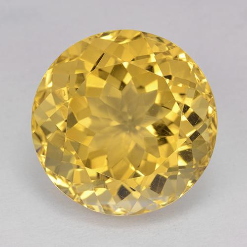 Amarillo púrpura Citrina Gema - 13.6ct Faceta Redonda (ID: 514036)