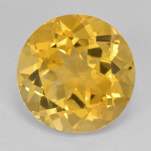 Deep Yellow Citrino Gem - 10.8ct Sfaccettatura rotonda (ID: 514038)
