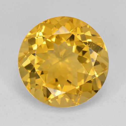 Golden Citrin Edelstein - 11.1ct Rund Facettenschliff (ID: 514040)