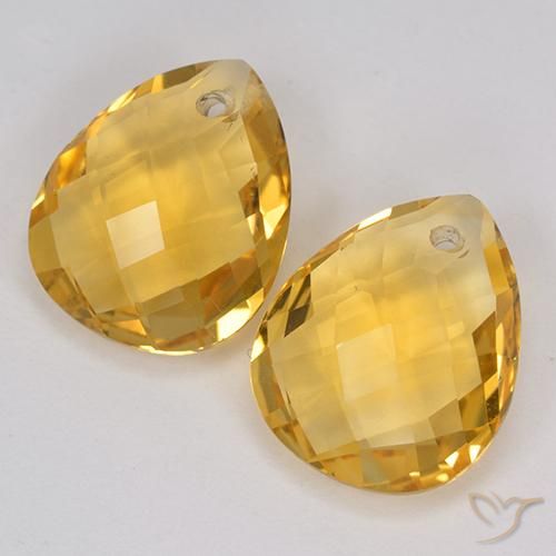 Citrine Gemstones in 12 x 10 mm (calibrated) Size for Sale, Citrine Stones in Golden Orange Color