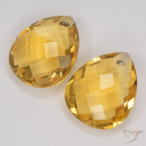 Citrine Gemstones in 12 x 10 mm (calibrated) Size for Sale, Citrine Stones in Golden Orange Color