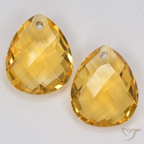 7.00ctw Natural Medium Golden Citrine, Pear Shape, VVS-VS