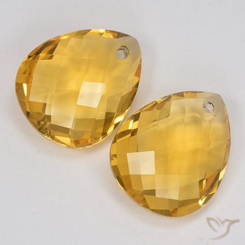 Citrine Gemstones in 12 x 10 mm (calibrated) Size for Sale, Citrine Stones in Medium Golden Color